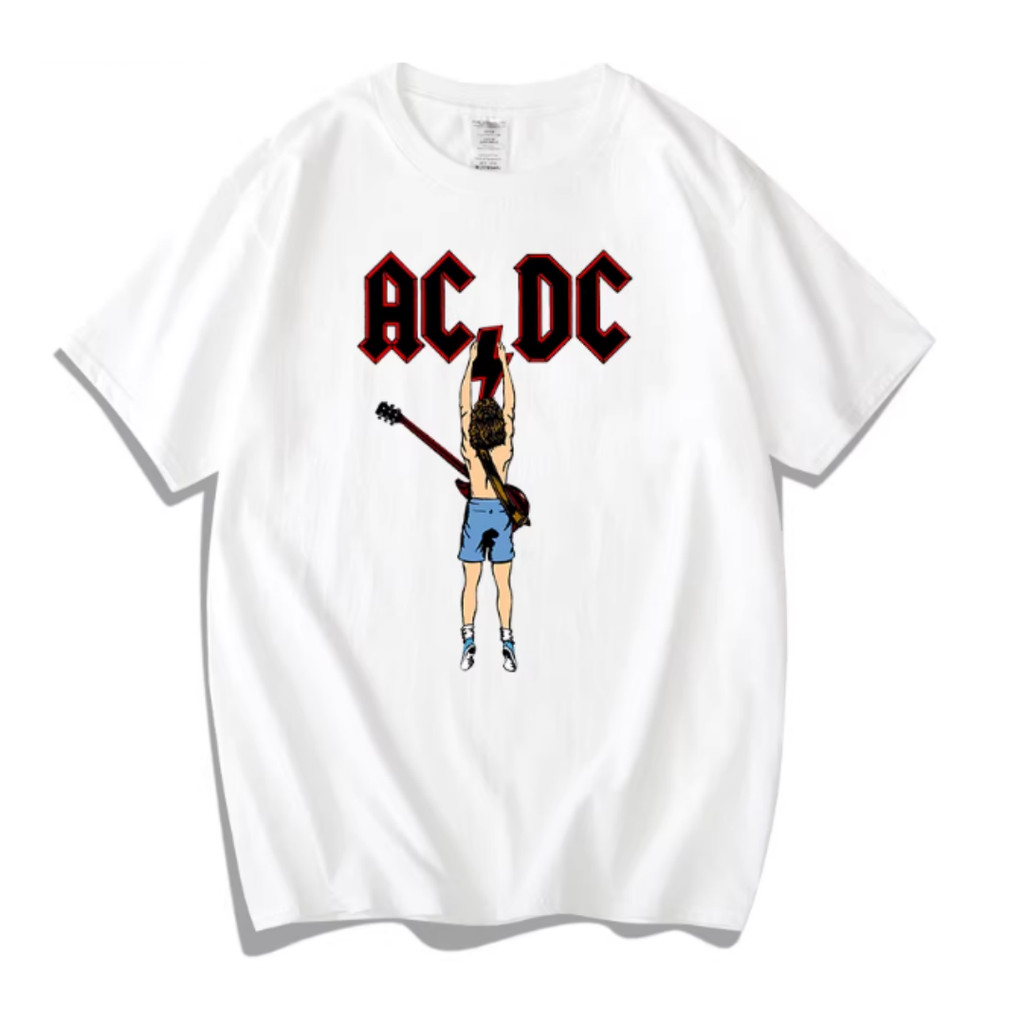 Camiseta Estampada De Heavy Metal Rock Da Banda ACDC, Camiseta Casual Unissex De Algodão