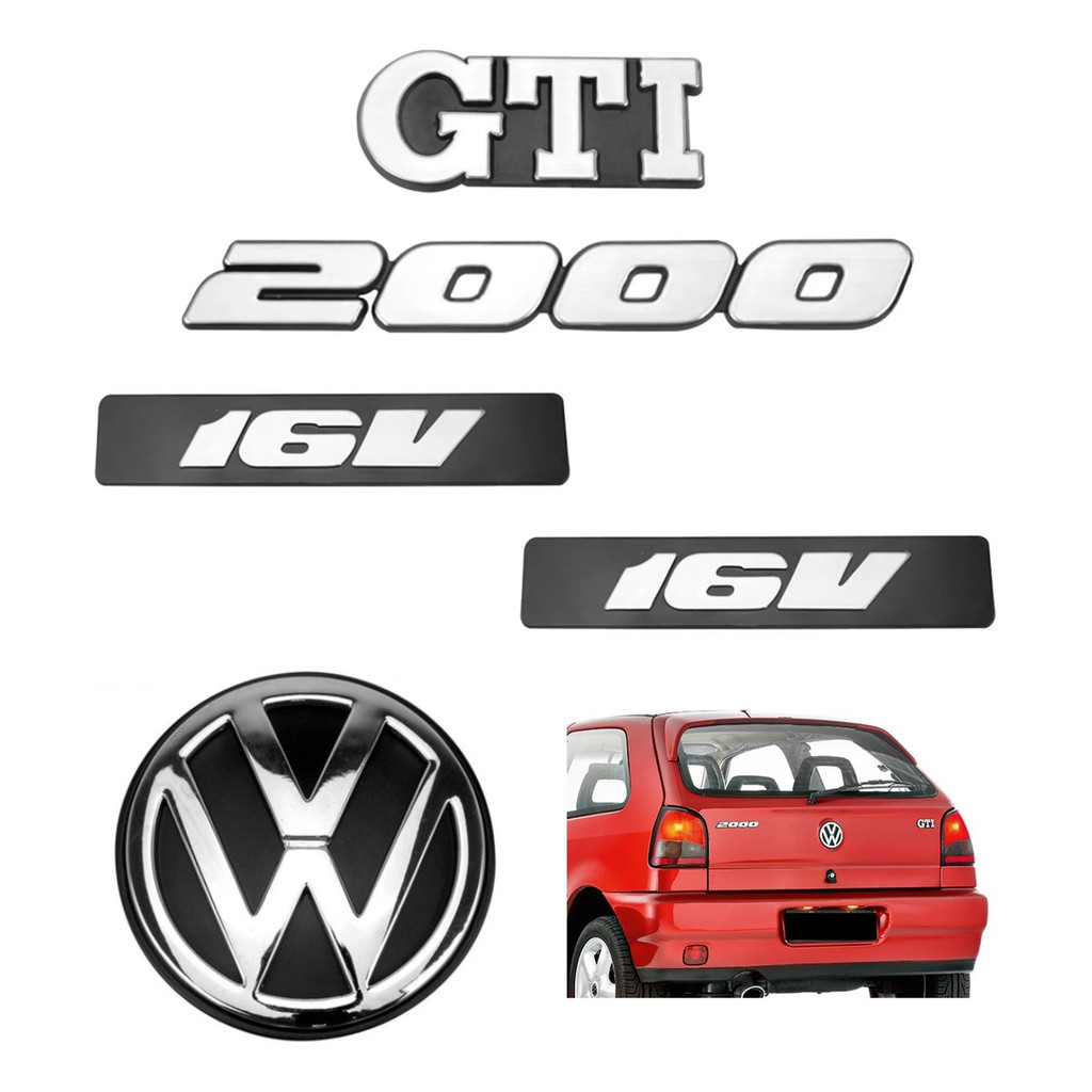 Emblemas Gti 2000 + Laterais 16v + Vw Mala - Gol Bola G2