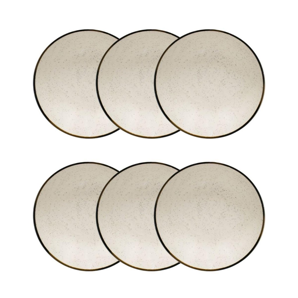 Conjunto 6 Pratos Fundos 20,5cm Brisa Cerâmica Oxford em Oferta na Shopee