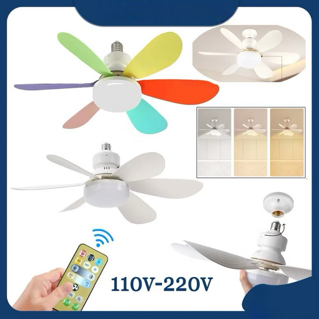 Ventilador De Teto Wind Light Silent Controle Remoto Lâmpada Led Silenciosa 6 Folhas JEHNNY em Oferta na Shopee