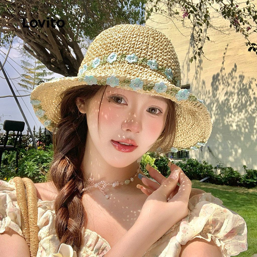 Lovito Chapéu de Flores Boho LFA95074 em Oferta na Shopee
