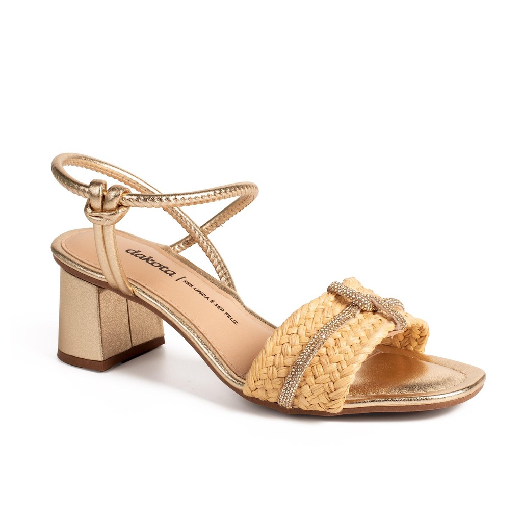 Sandália Dakota de Salto Bloco Metalizada Feminina Y9743 em Oferta na Shopee