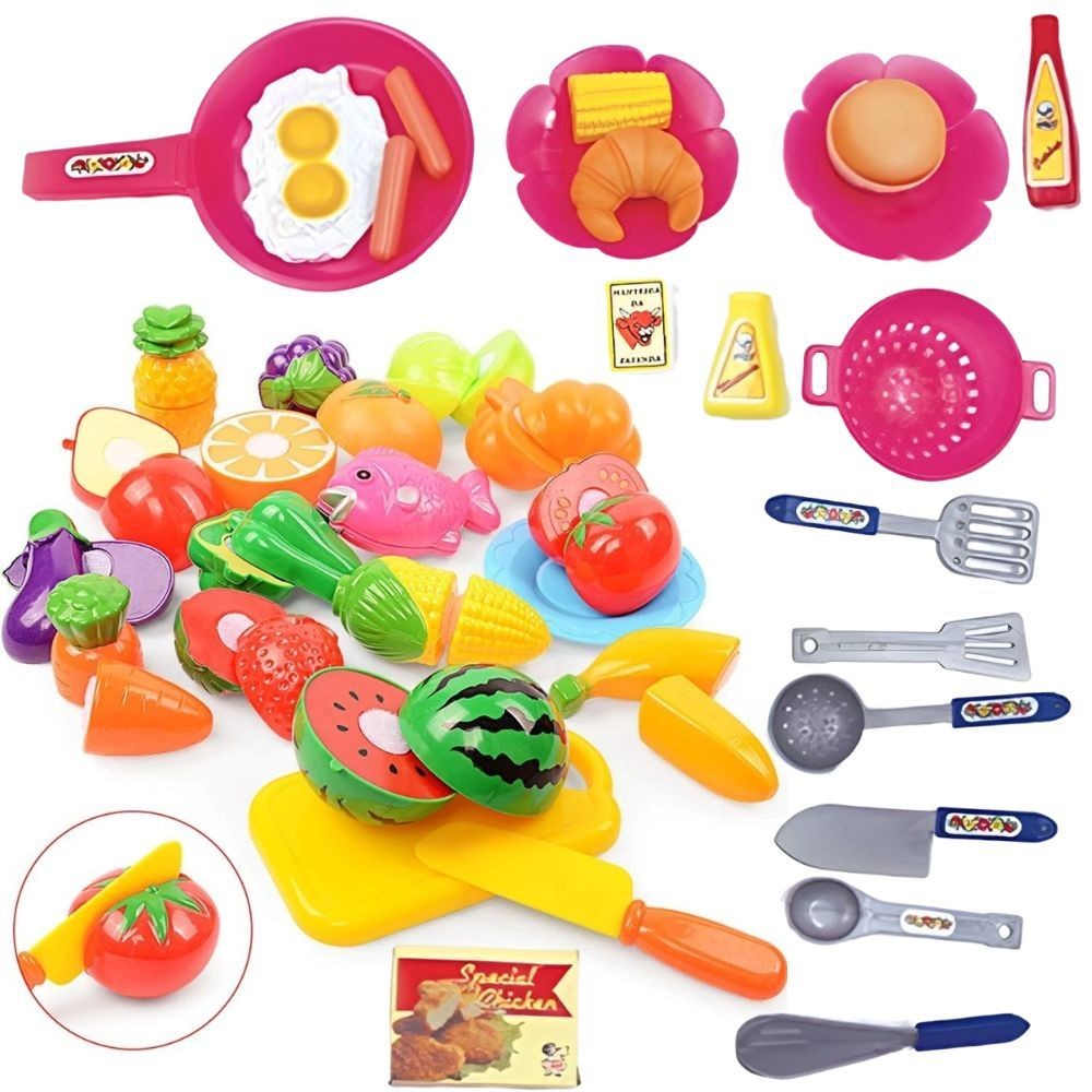 Kit Cozinha Infantil Comidinhas Crec Crec Com Panelinhas e Utensilios 32 Peças