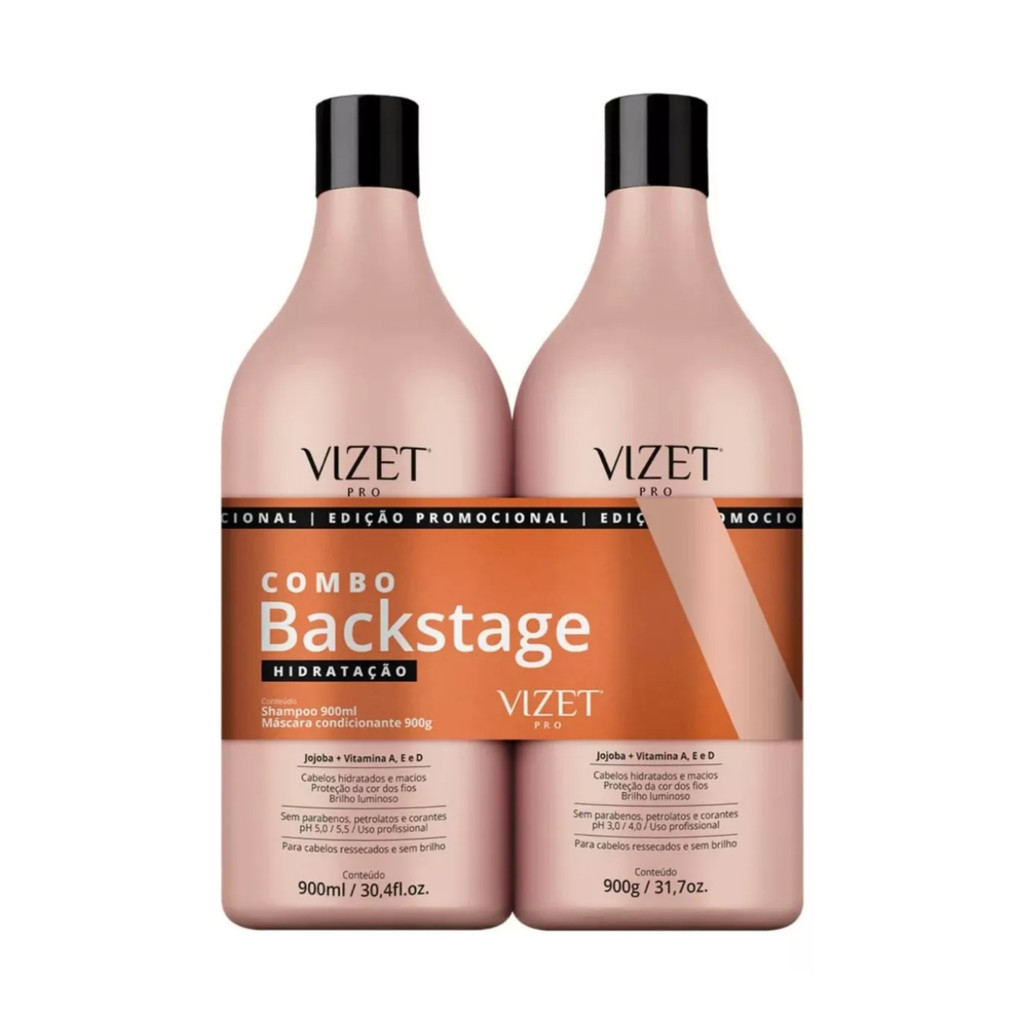 Combo Backstage Hidratação Vizet Profissional 900ml em Oferta na Shopee