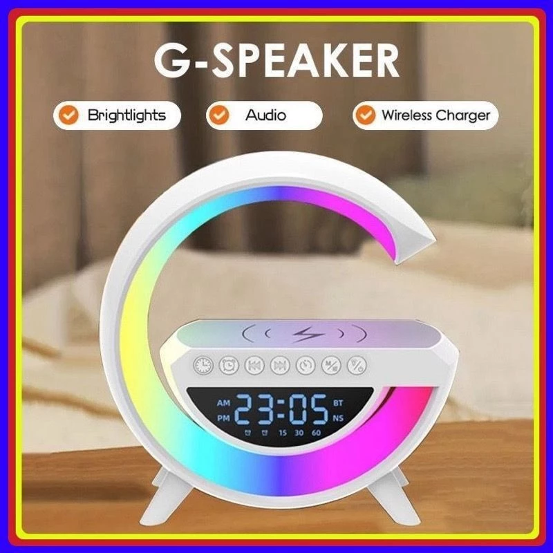 G-speaker Smart Station - Luminária Bluetooth Inteligente Estilo RGB Luz Carregador Sem Fio Alarme Relógio Alto-Falante