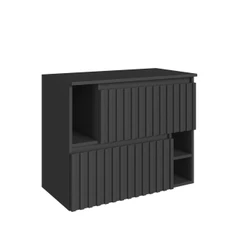 Gabinete de Banheiro Suspenso 75cm 2 Portas Basculante Grafite Luiza BL1000 - Faema Móveis