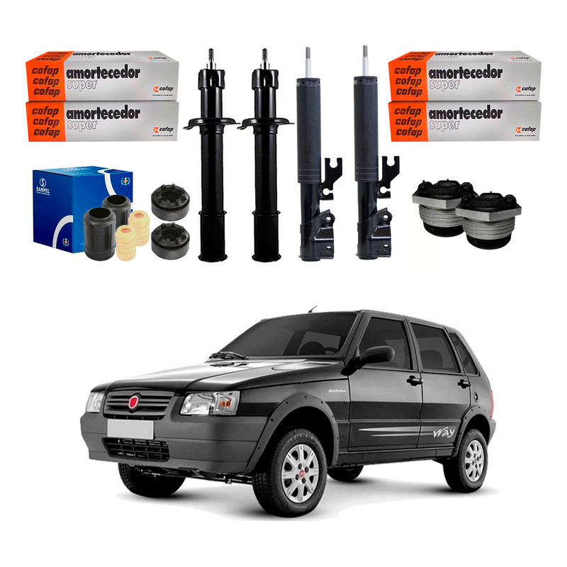 Kit Amortecedor Dianteiro Traseiro, Uno Way 1.0 2008 A 2013