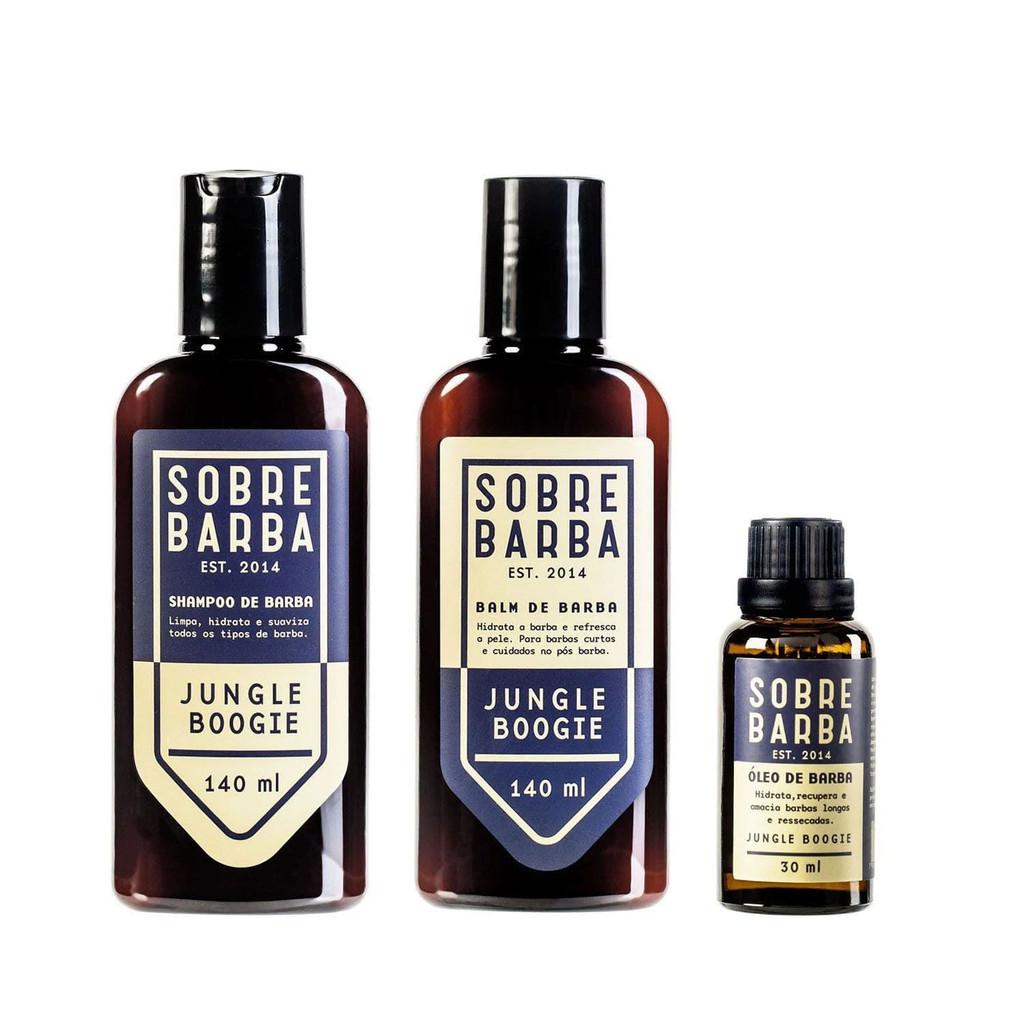 Kit Sobrebarba - Shampoo, Balm e Óleo de Barba - Jungle Boogie