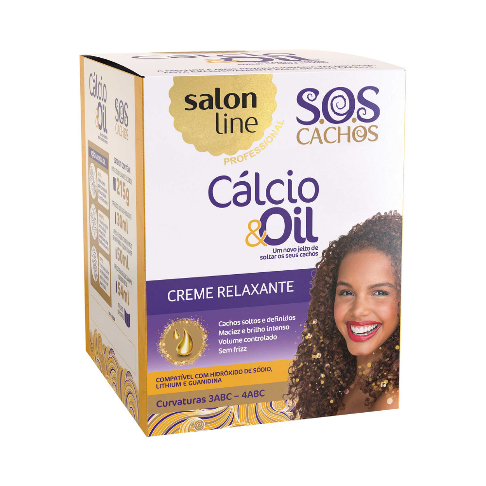 Kit Guanidina Relaxante Solta Cachos Cálcio & Oil Salon Line