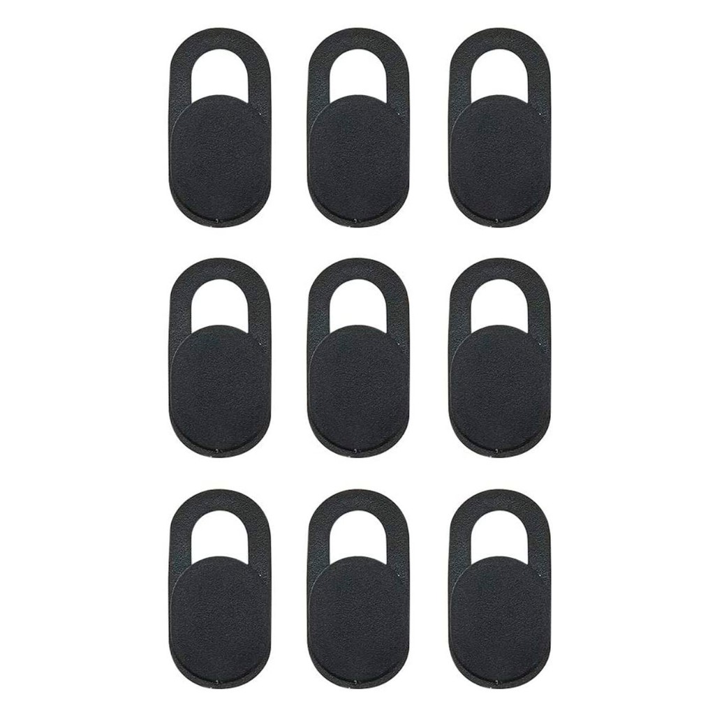 Kit 9x Tapa Tampa Bloqueador Câmera Protetor Webcam Cover Anti-Espião Notebook Celular Macbook Tablet Cor: Preto