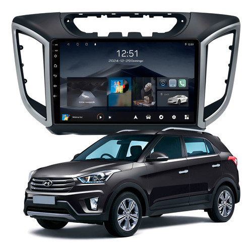 Multimídia Hyundai Creta Até 2021 2ram+64gb Quadcore CarplayAndroid Gps Bluetooth Qled 9p em Oferta na Shopee