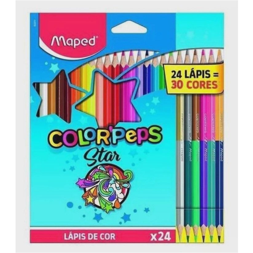Lapis De Cor 30 Cores Colorpeps Star Maped em Oferta na Shopee