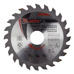 DISCO SERRA CIRCULAR PARA MADEIRA, 110MM (4,3/8POL.) X 22,23MM, 24 DENTES, ANEL DE REDUCAO, 1PC//MTX