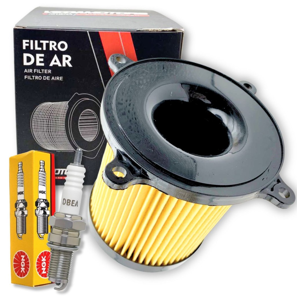 Filtro de Ar + Vela de Ignição Ngk P/ Dafra Kansas 150 2008-2015