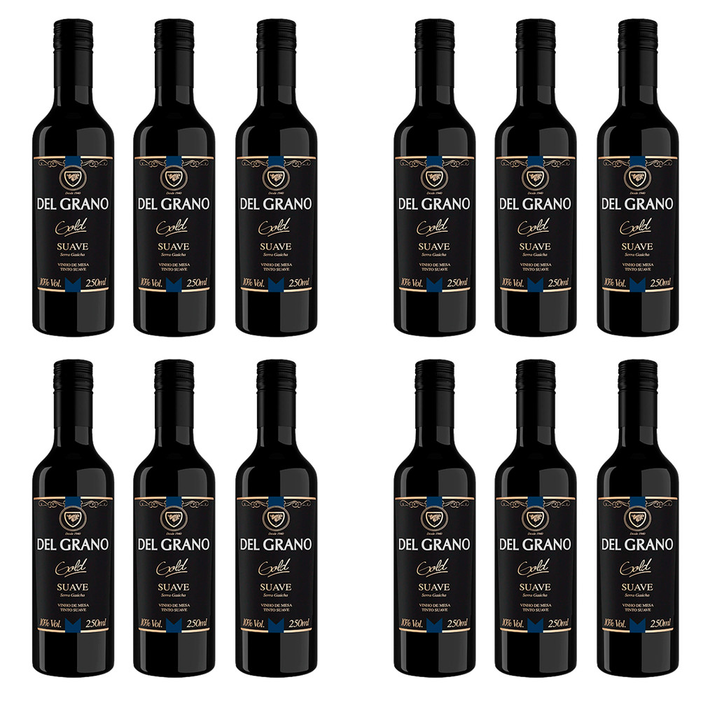 MINI VINHO DEL GRANO GOLD SUAVE PACK C/12UNID 250ML