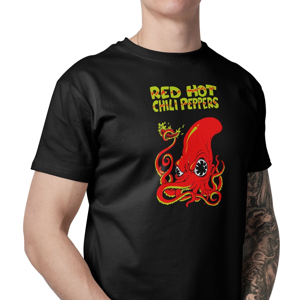 Camiseta De Banda Red Hot Chilli Peppers Estampada Capa Polvo Rock Metal Unissex 100% Algodão