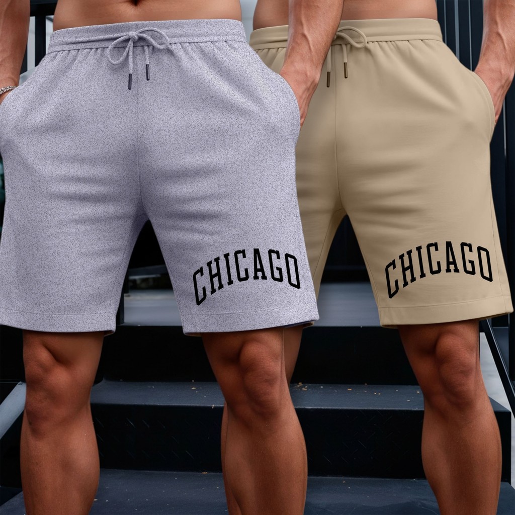 Kit 2 Bermudas Short Masculino em Moletom Chicago Academia Praia Lançamento