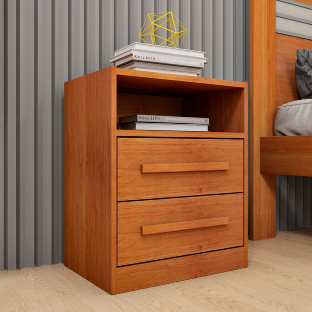 Mesa de Cabeceira Olga 2 Gavetas - Pnr Móveis em Oferta na Shopee