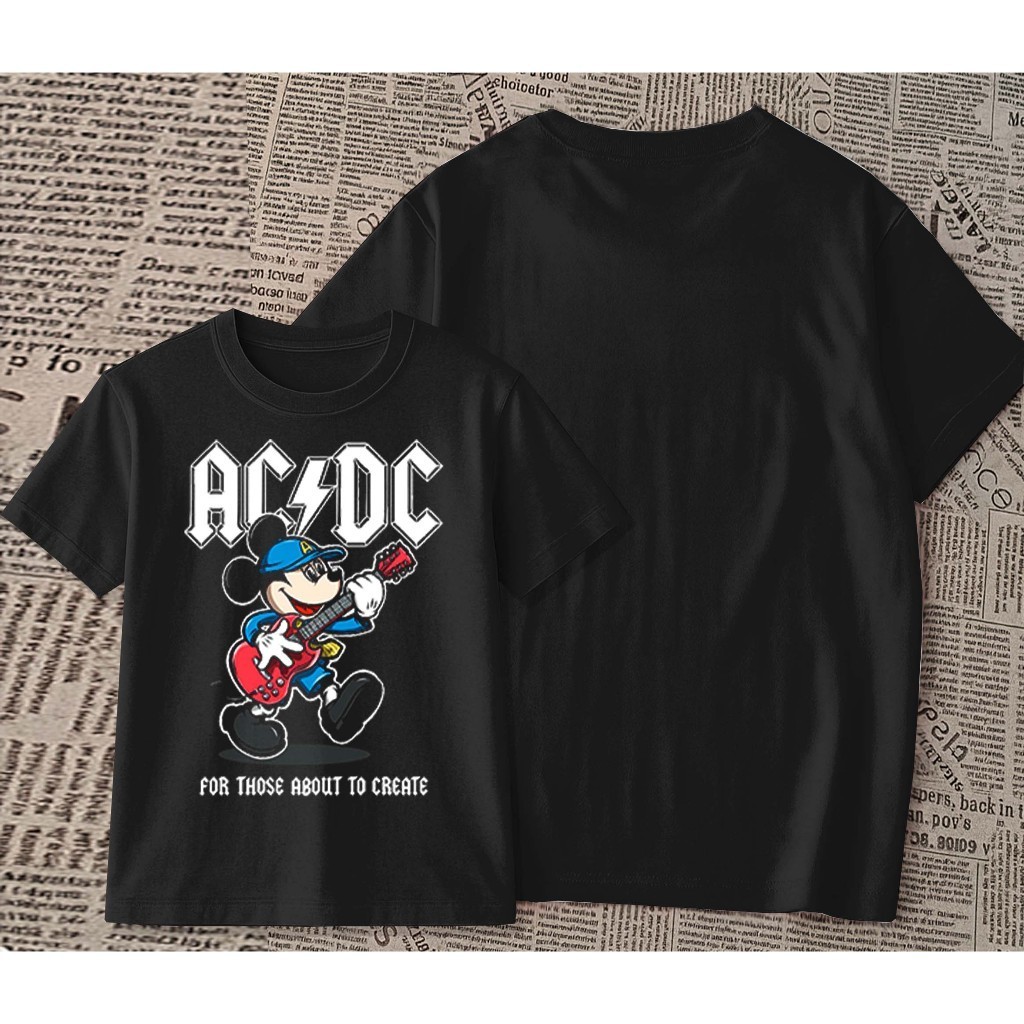 Camiseta / blusinha premium unissex 100% algodão estampada  tocando violão banda rock ac/dc