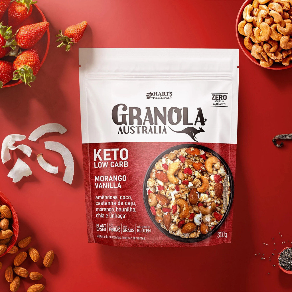 Harts - Granola Australia Keto Low Carb - 300g - Morango Vanilla — imagem 2 de 2