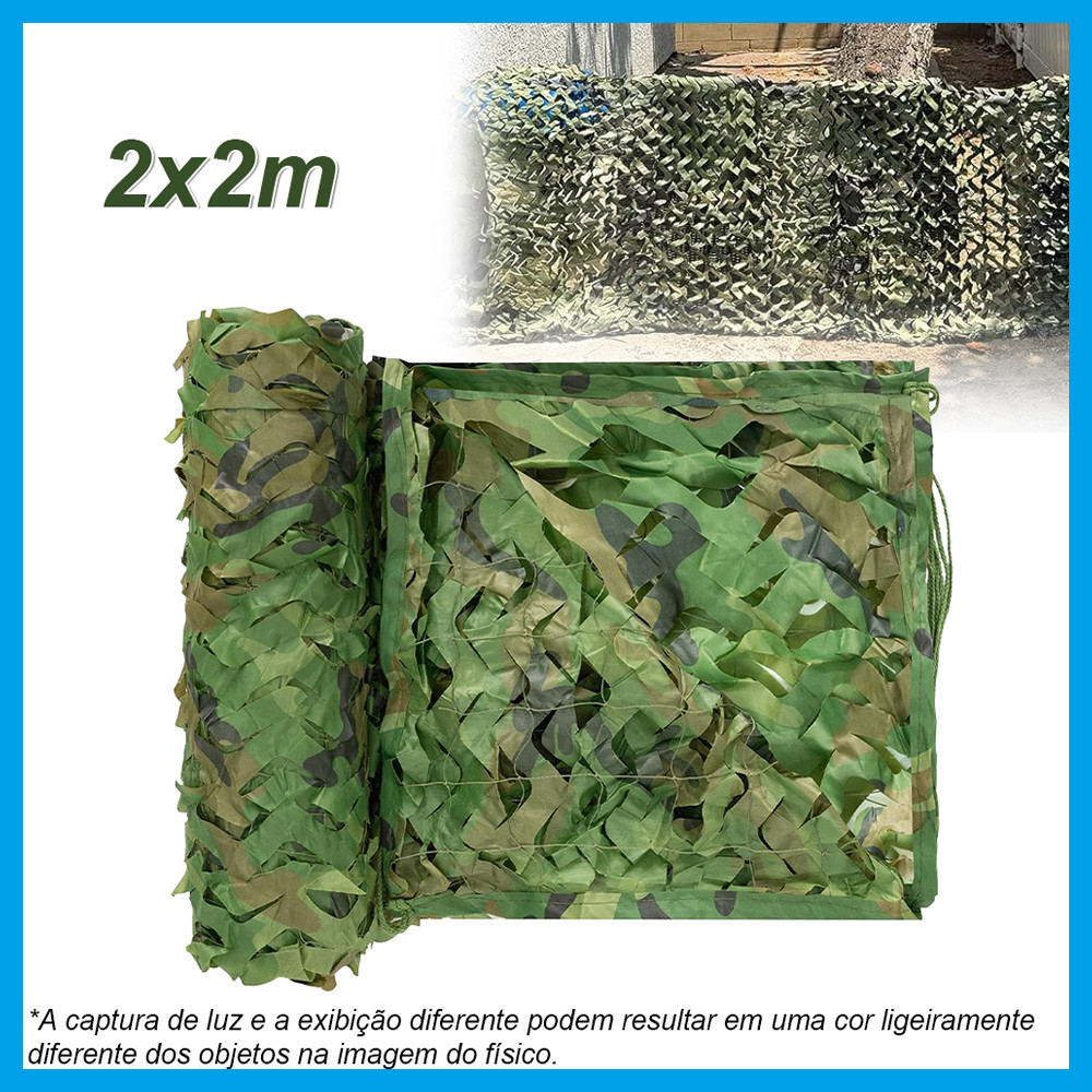 Rede de camuflagem militar verde 2x2m 丨 Rede de camuflagem para caça ao ar livre Selva Verde Camuflagem Digital Decoraçã