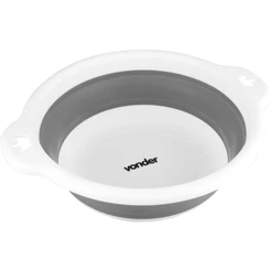Bacia Dobrável 8 Litros Com Gancho 42,5x12cm Cinza Vonder