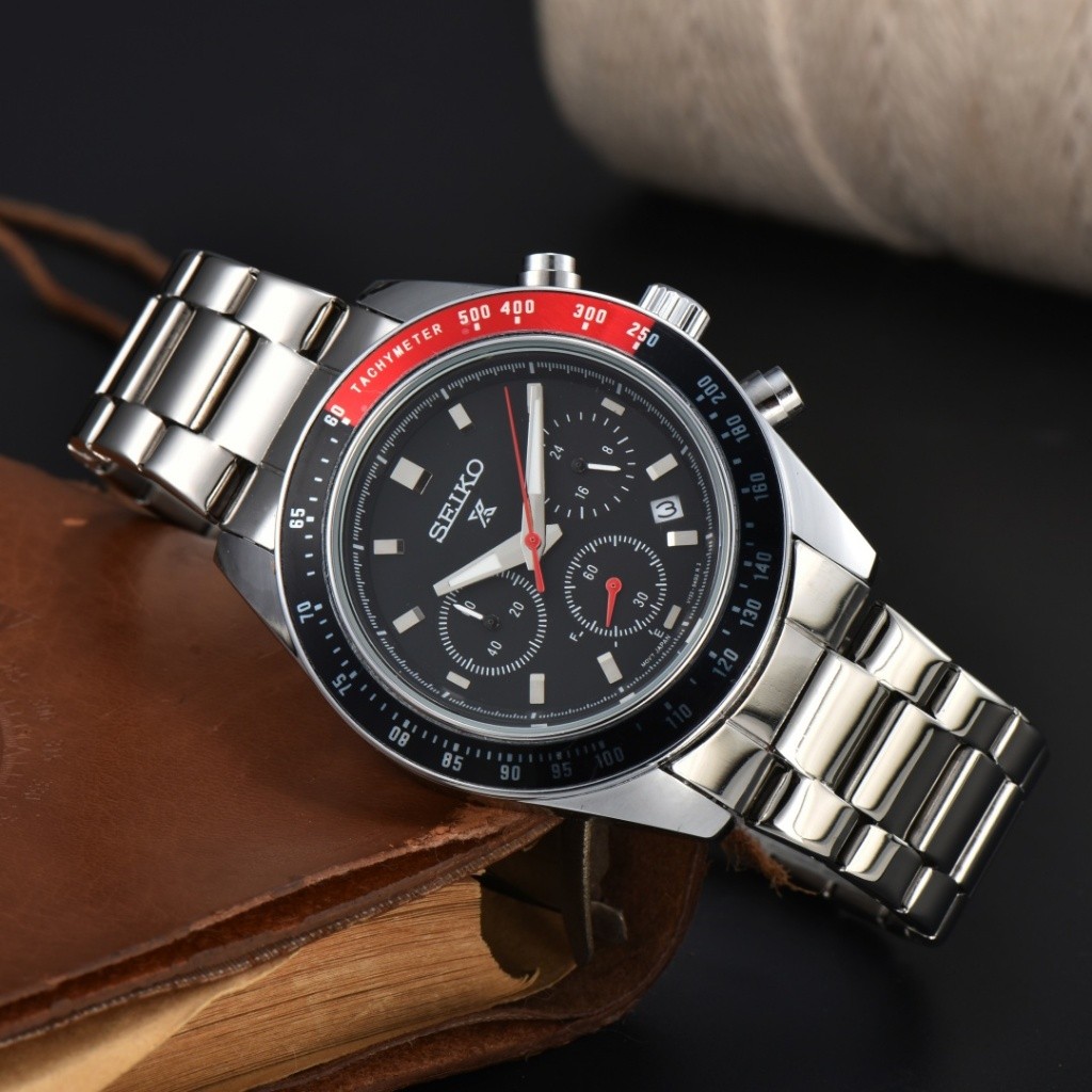 SEIKO Pepsi Círculo Cronógrafo Movimento De Quartzo Moda Casual Relógio Esportivo