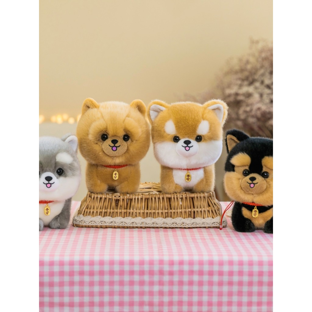 Bonito simulação cão brinquedo de pelúcia boneca Corgi Yorkshire chow chow boneca pequeno Mini filhote de cachorro crian
