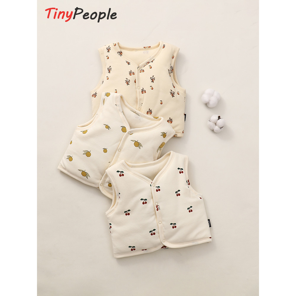 Tinypeople nórdico bebê acolchoado colete inverno quente bebê menino colete feminino engrossado pequeno casaco