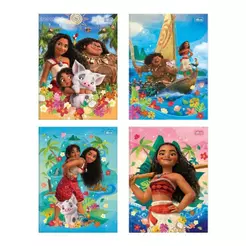 Caderno Costurado Tilibra Universitário Capa Dura Moana 80 Folhas - Embalagem com 5 Unidades