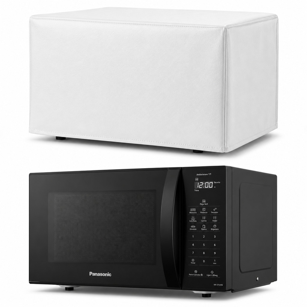 Capa Para Micro-ondas Panasonic 27L  ST54 Corino Branco Luxo