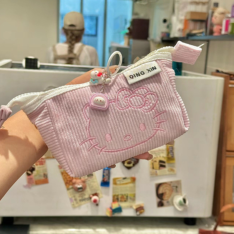 HelloKitty Estojo de lápis fofo de alto valor para meninas Estojo de papelaria para estudantes Bolsa de papelaria de gra
