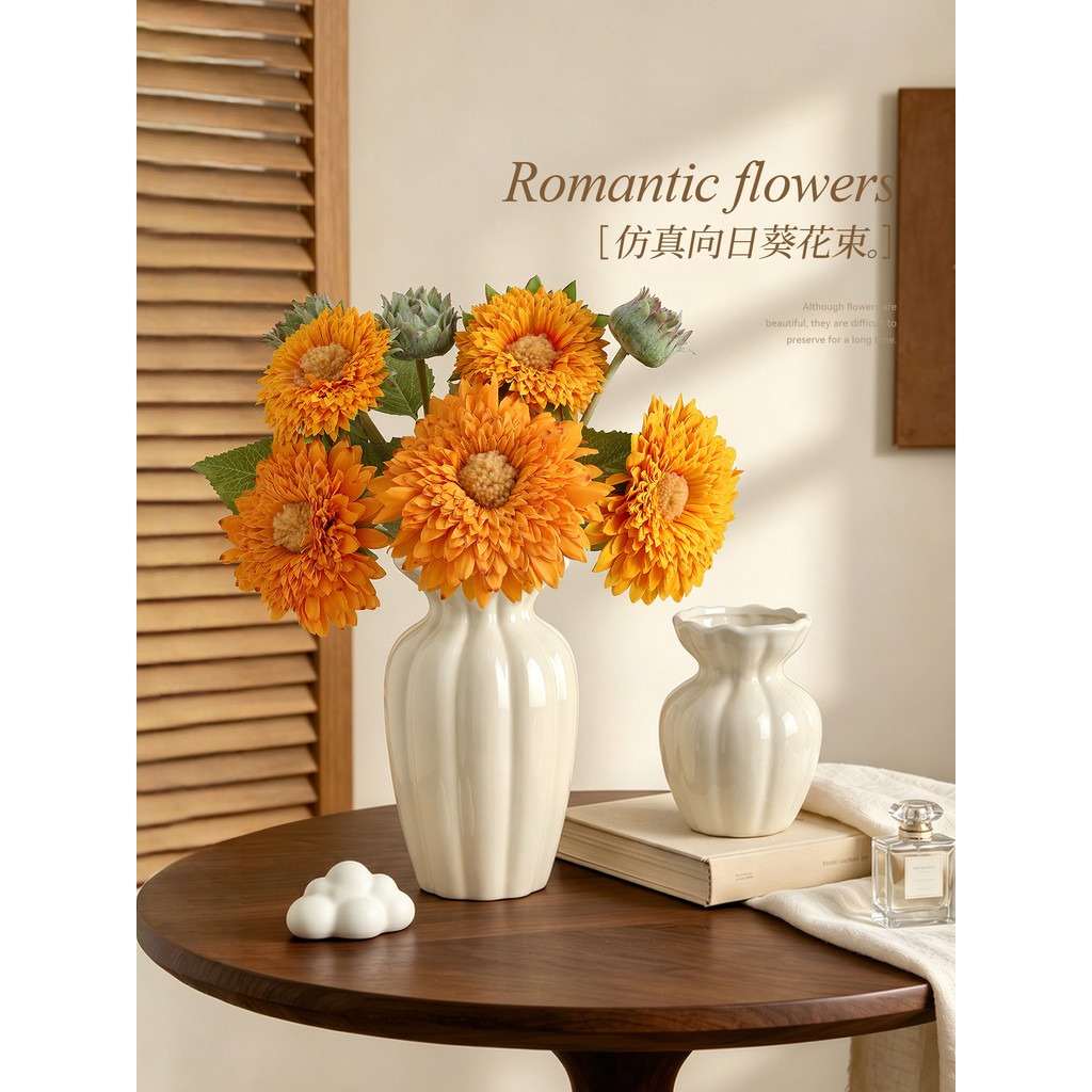 Girassol flor artificial flor artificial sala de estar decoração mesa buquê decoração quarto biônico flor decoração