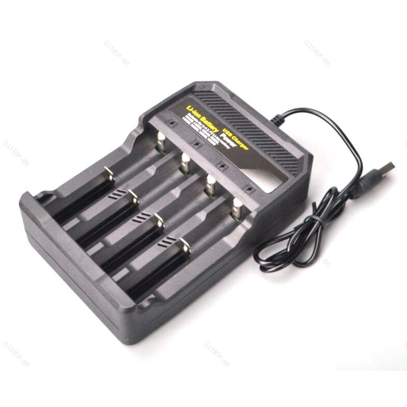 Portas USB 14500 16340 18350 18650 Bateria De Íon-Lítio 4 Slots Adaptador De Carregador Plugue De Carregamento De Indepe