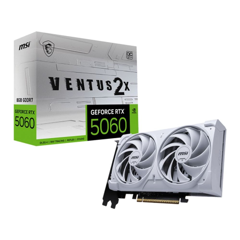 Placa de Vídeo NVIDIA GeForce MSI RTX5060 8GB Ventus OC White 2X  - 128 Bits - HDMI/3X DP - 912-V537