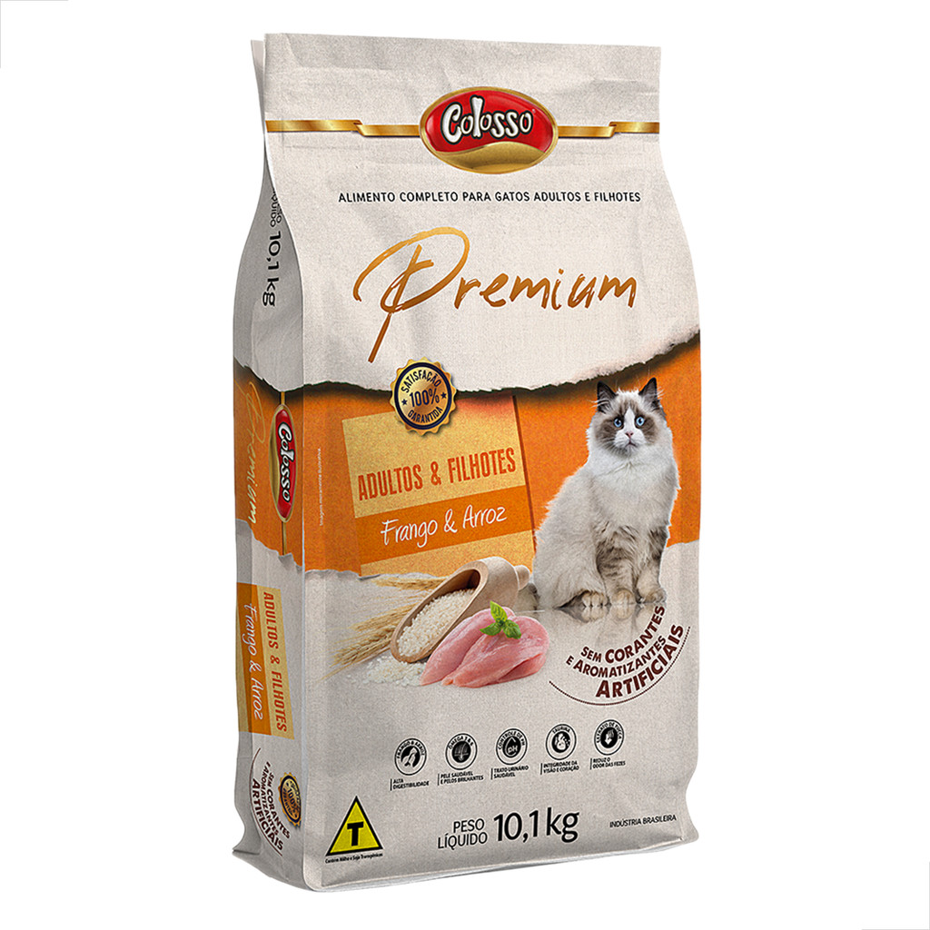Ração Gato Adulto Filhote Racao Premium Frango Arroz 10kg