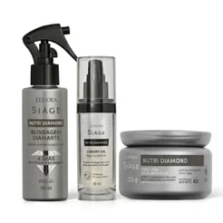 Combo Siàge Nutri Diamond: Máscara Capilar 250g + Bruma Impermeabilizante 100ml + Óleo Nutritivo 60ml
