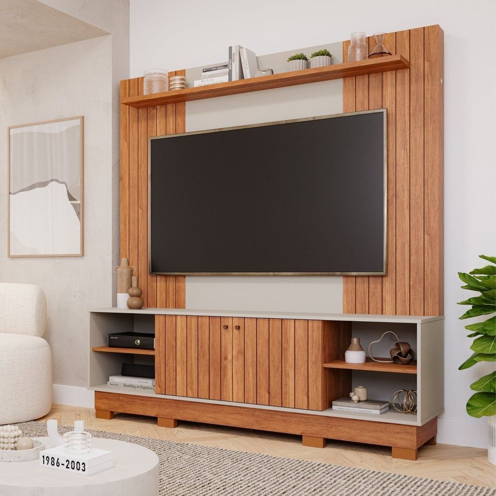 Estante para TV e Home Theater Ripado para TV até 70 Polegadas 100% MDF 180CMX196,4cm Caribe