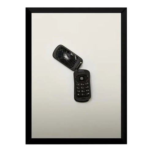 Quadro Decorativo Celular Antigo Quebrado. Decoração Parede