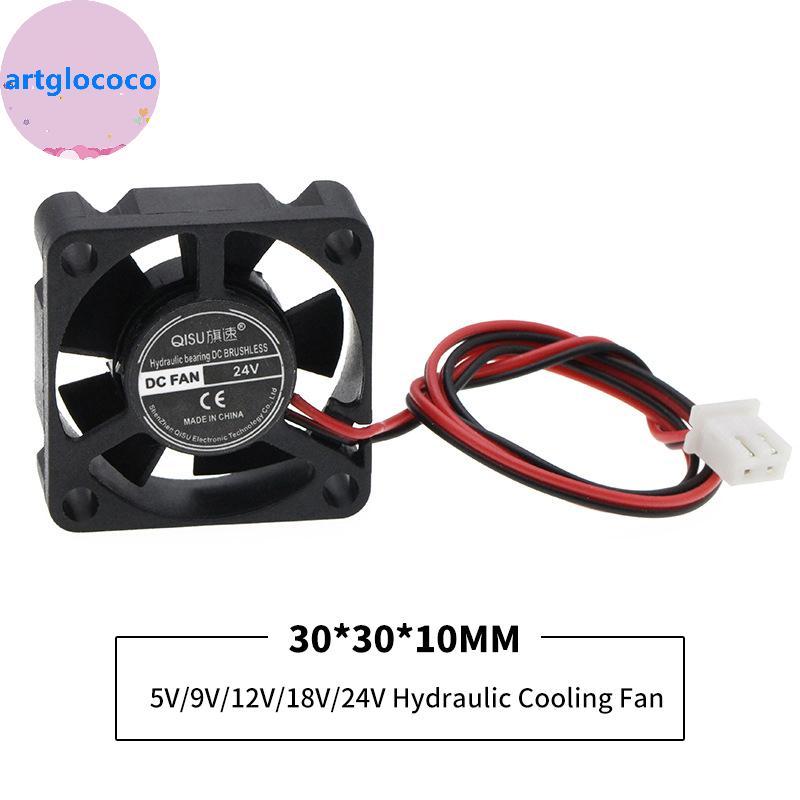 Artglococo Ventilador De Resfriamento 25x25mm 30x30mm DC 5V 12V 18V 24V Cooler Chipset Sem Escova Dissipador De Calor Mi