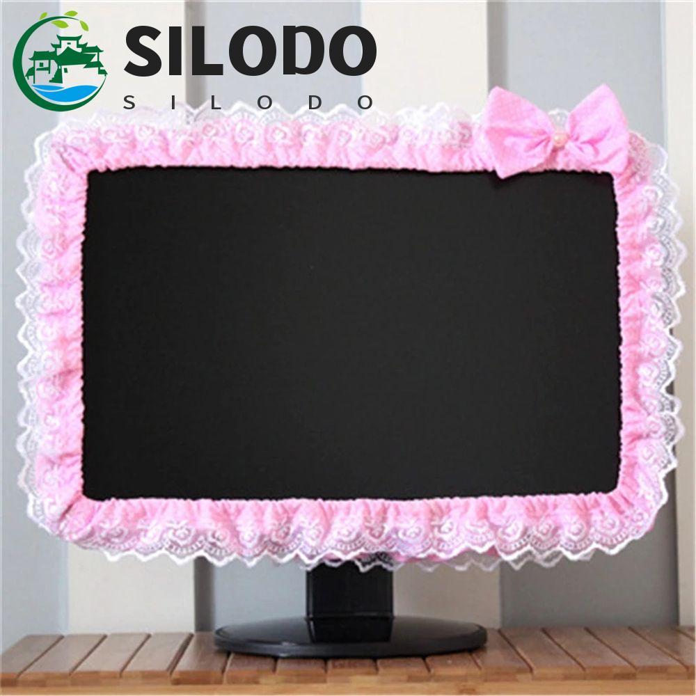 SILODO Capa De Renda Para Computador , Periféricos De Tecido , À Prova De Poeira , Laço , Rosa , Tela De Monitor , Contr