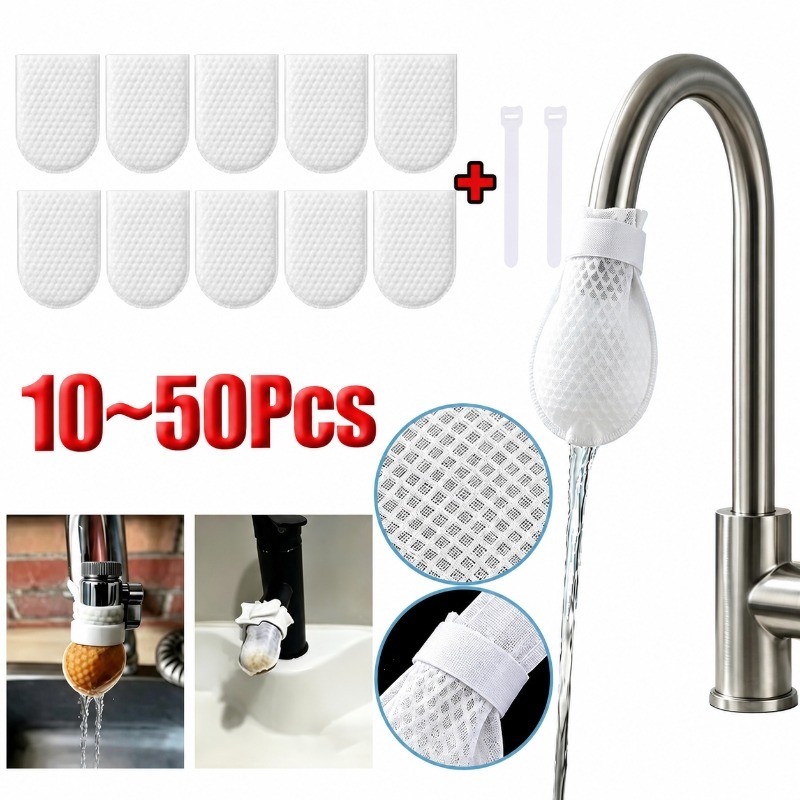 50 Sacos De Algodão Do Filtro Da Torneira Dos Pces , Água Anti-Respingo Universal , Remove A Ferrugem Areia Calcário