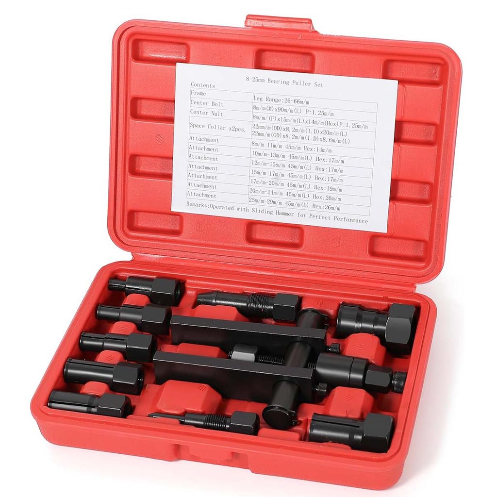 Conjunto de 10 peças extrator de rolamento de furo interno 8-25mm ferramenta extrator de desmontagem de rolamento de mot — imagem 2 de 2