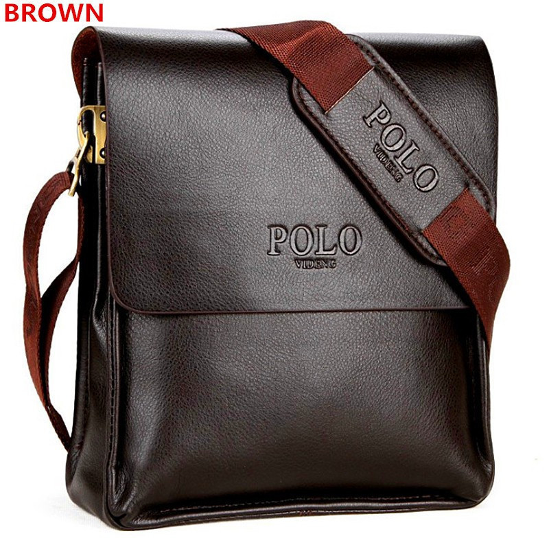 Bolsa de Couro Clássica Masculina POLO, Bolsa Transversal, Mensageiro, Bolsa de Ombro BLF2 OQDS SZXA