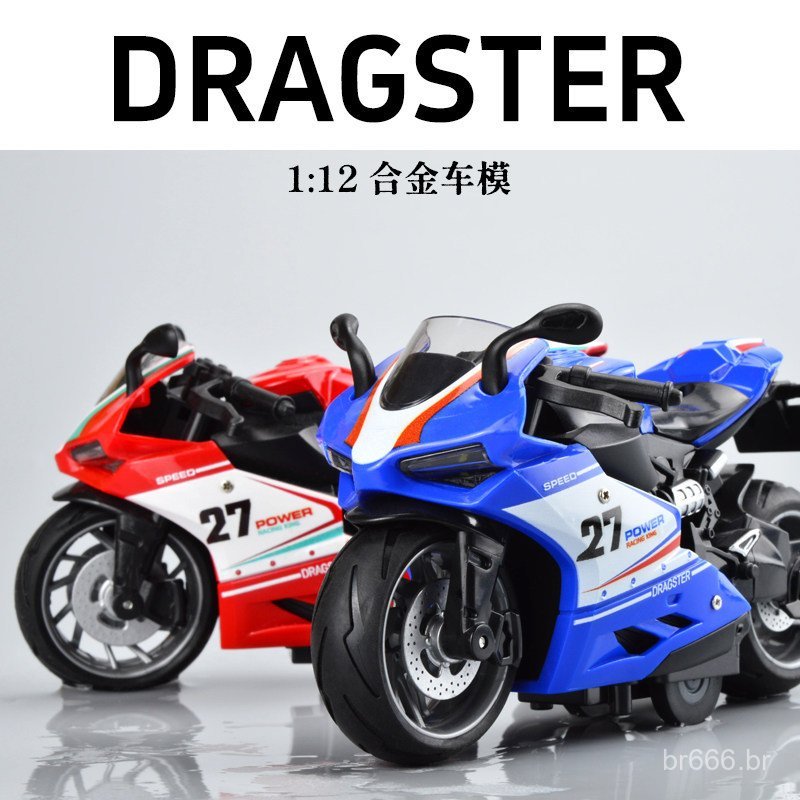 Modelo de Motocicleta Ducati em Liga Metálica, Réplica de Moto de Corrida, Brinquedo de Carro, Ornamento para Meninos e