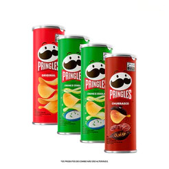 Combo Pringles Creme e Cebola 2 unid + Pringles Original 1 unid + Pringles Churrasco 1 unid