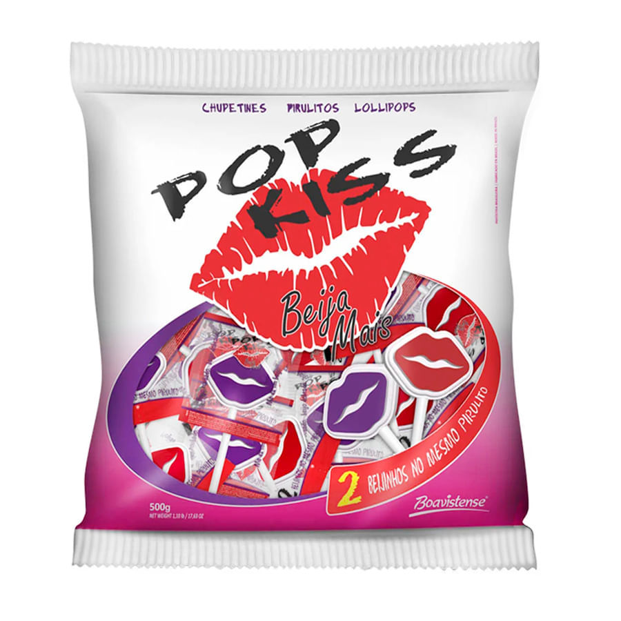 Pirulito Florestal Pop Kiss Beija Mais 500g