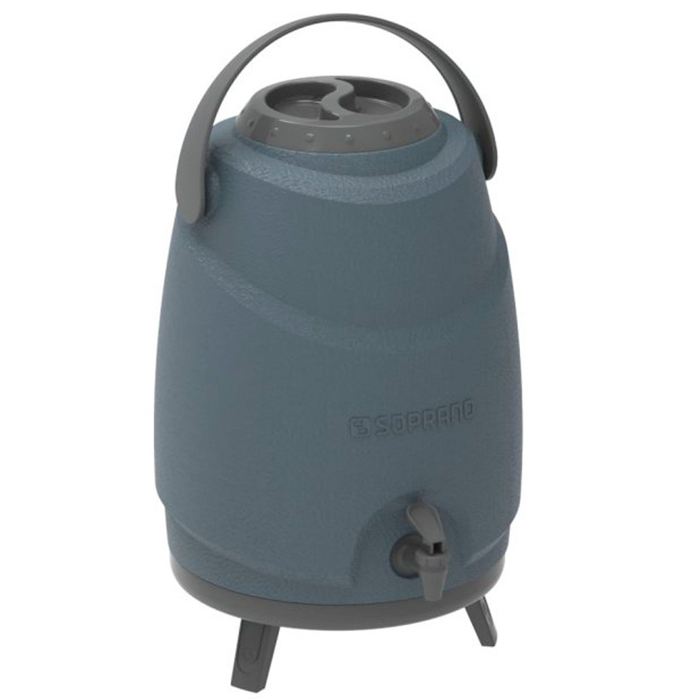 Botijão Térmico Aspen Soprano 12 Litros Cinza com Porta Copo Embutido e Pé Retrátil