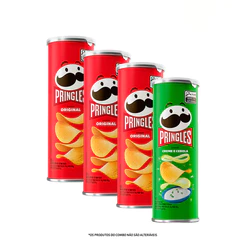 Combo Pringles Original 3 unid + Pringles Creme e Cebola 1 unid