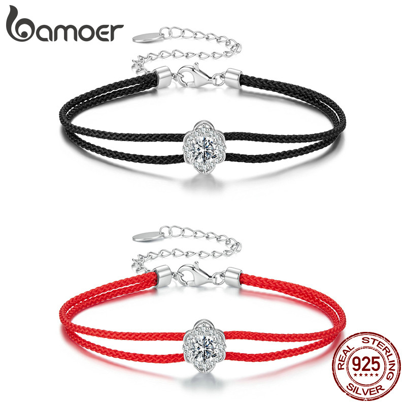 Pulseira De Moissanite De Prata 925 Bamoer Tecida Com Joias De Certificado Para